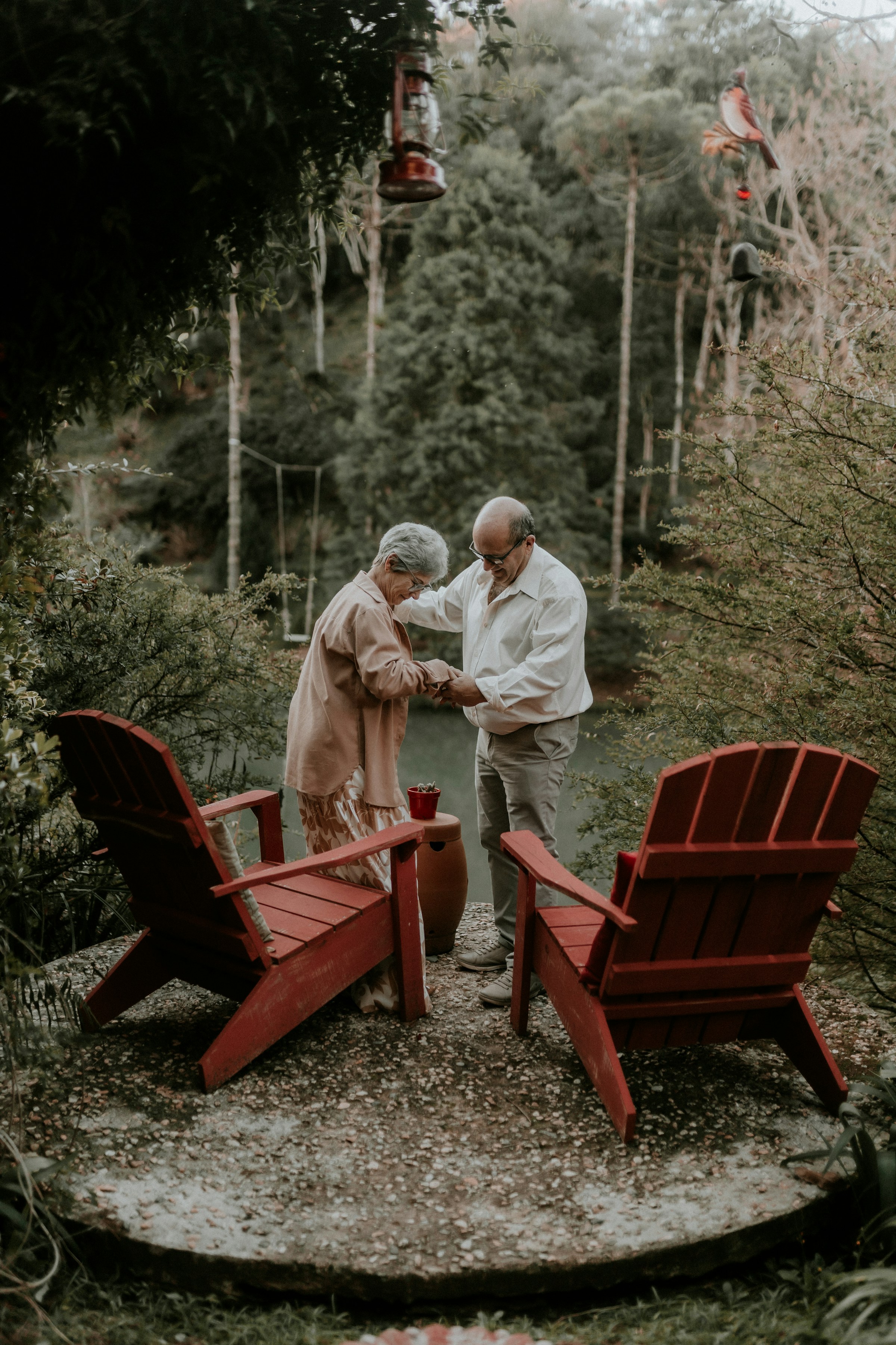 Caregiver with senior at home